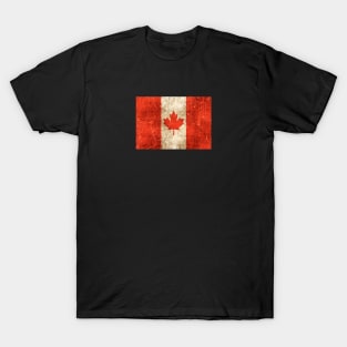 Vintage Aged and Scratched Canadian Flag T-Shirt